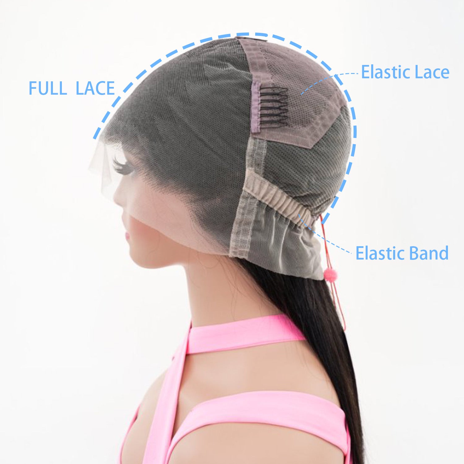 Invisible Strap 360 Lace Bleached Knot Pre-Cut Lace Water Wave Wig