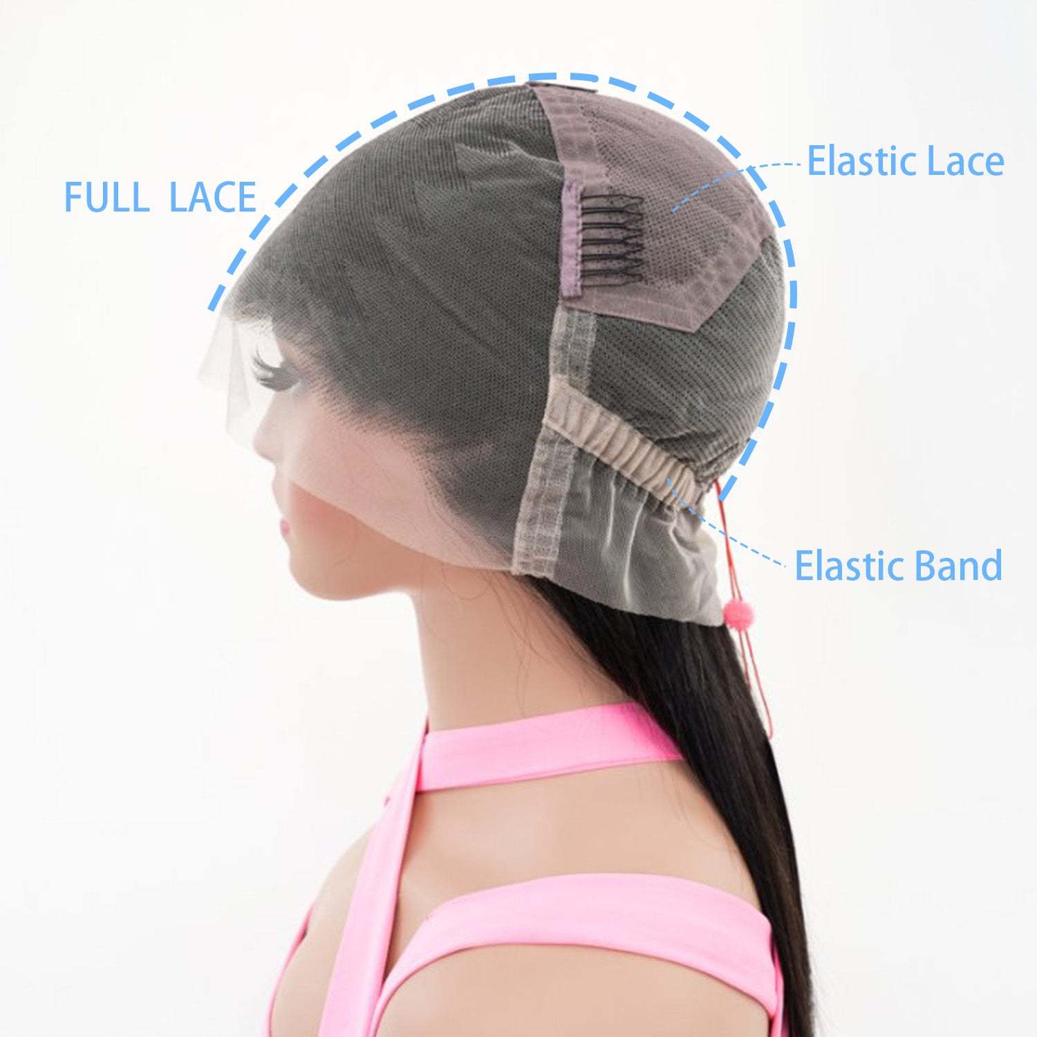 Invisible Strap 360 Lace Bleached Knot Pre-Cut Lace Water Wave Wig