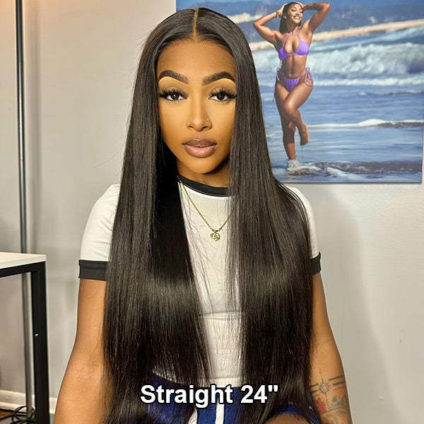  100% Glueless Wear Go Wig Pre-cut Lace Undetectable 7x5 HD Lace Wigs Preplucked with Natural Hairline Bleached Knots Human Hair Wigs