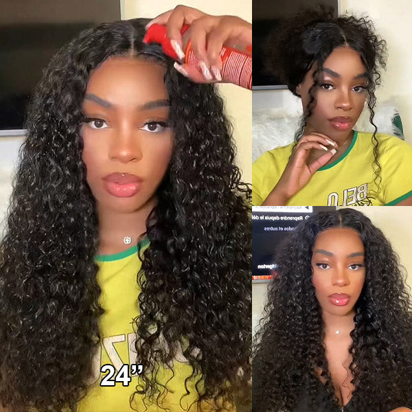  Water Wave Wear Go Wigs 7x5 HD Lace Real Glueless Lace Closure Wigs