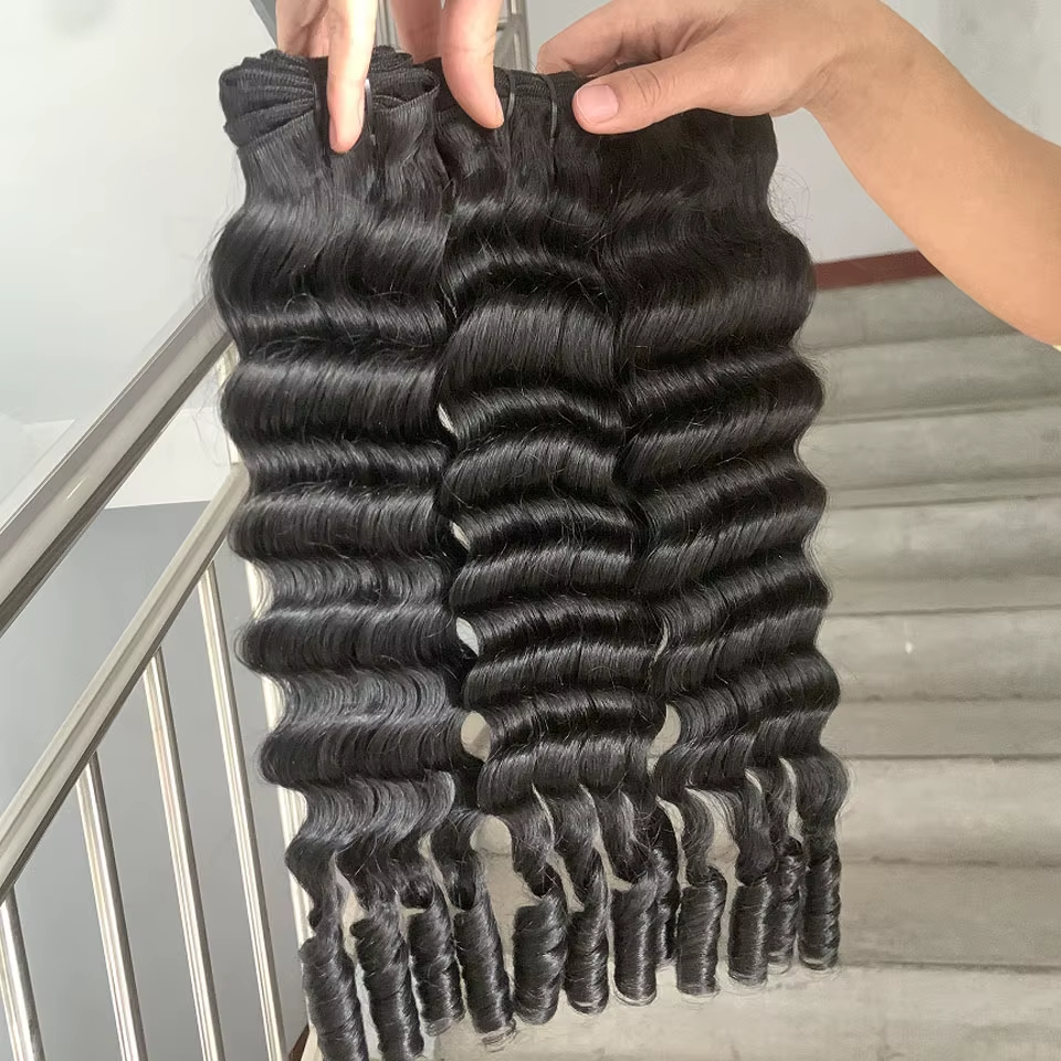  Burmese Curly Funmi Loose Deep 3 Bundles for Women Natural Black Human Hair
