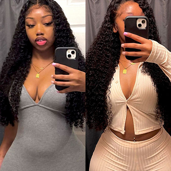 Tight Curls Afro Curly HD Lace Wigs Pre Plucked Human Hair Lace Front Wigs For Women