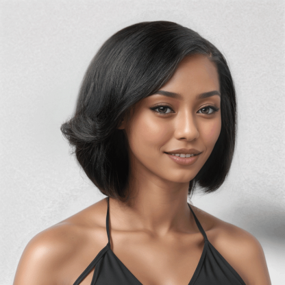 Pre-plucked 13x4 Glueless Layered Cut Natural Color Bob Wig Glueless Wavy