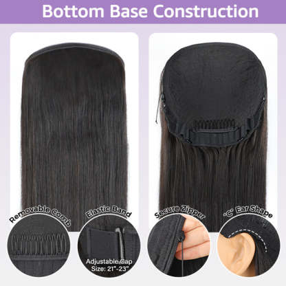 24h Shipping | Wigari Block Wig Straight Hair Bleached Knots Wig With Optional Replaceable Zip Lace Tops