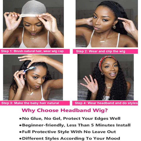  Easy Wear Loose Wave Headband Wig Protective Style For Effortless Bouncy Waves