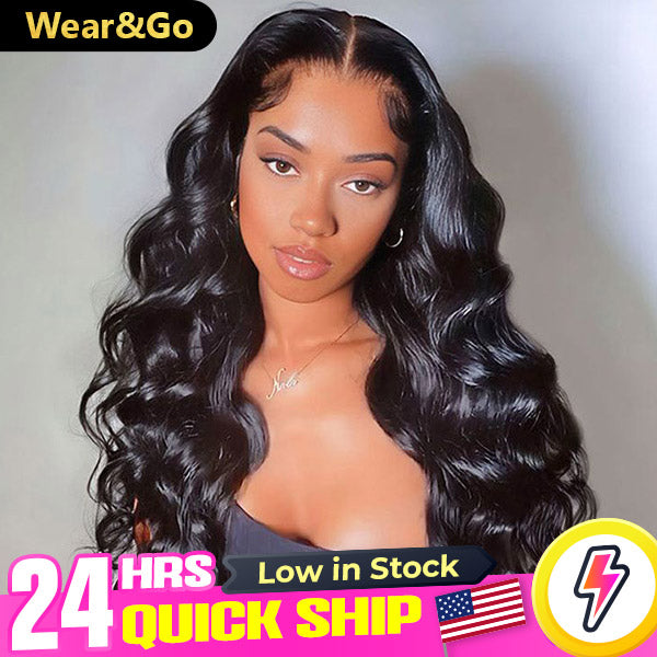 24h Shipping | Ocean Wave Hair Wear Go Glueless Wigs 6x4 Pre Cut HD Lace Closure Wigs With Pre Plucked Nautral Hairline