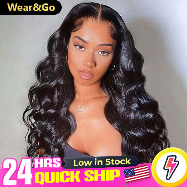 24h Shipping | Ocean Wave Hair Wear Go Glueless Wigs 6x4 Pre Cut HD Lace Closure Wigs With Pre Plucked Nautral Hairline