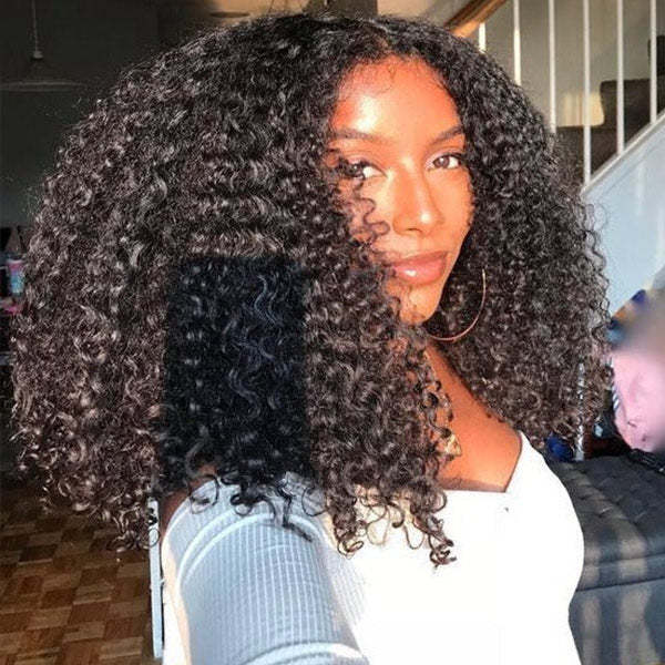 Tight Curls Afro Curly HD Lace Wigs Pre Plucked Human Hair Lace Front Wigs For Women