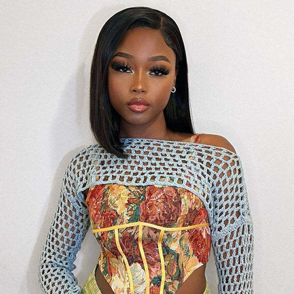  Wear Go Wigs Straight Hair Pre Cut 7x5 HD Lace Closure Wig Short Bob Glueless Wig