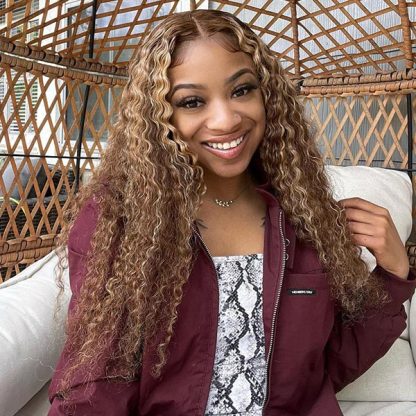  M-cap 4/27 Highlight Water Wave Pre Cut 9x6 Lace Wear Go Glueless Wigs Invisible Knots Giving Scalp