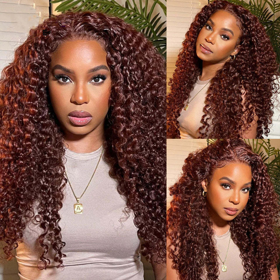 #33 loose deep 3 Bundles With 4X4 Transparent Lace Closure Human Hair(No Code Need)