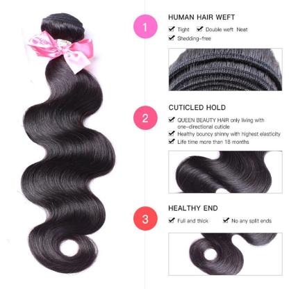 (B1)  Indian Body Wave 4 Bundles Virgin Human Hair Extension
