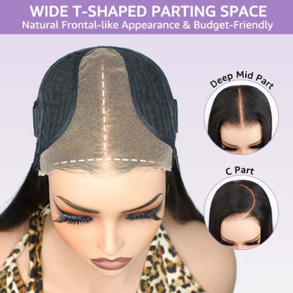  Loose Wave Glueless Pre-Cut 9x6 T Part Lace Wig Realistic Look Wear Go Wig With Bleached Knots