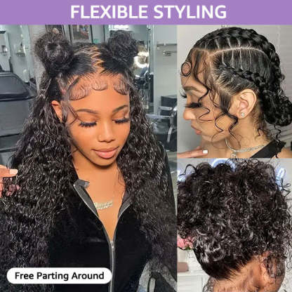 Kinky Curly Invisi-Drawstring Pre-Cut 360 Lace Glueless Wig With Bleached Knots Pre-Plucked Hairline