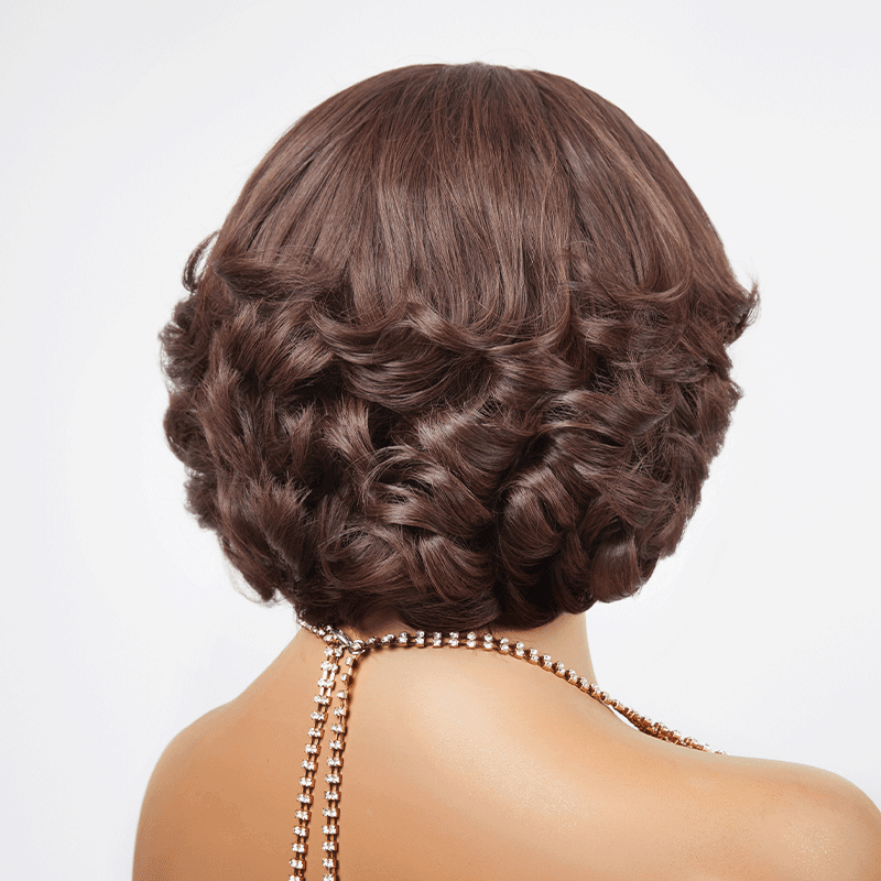 13x4 Glueless Wear Go Layer Chocolate Brown Color Bob Wig Glueless Wavy