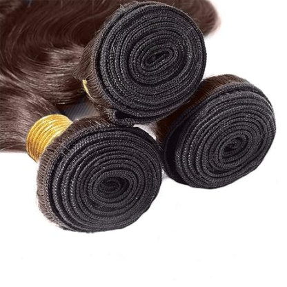  #4 Brown Water Wave 3 Bundles Extensions 100% Human Hair(No Code Need)