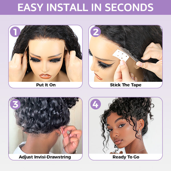 Wigari Afro Curly Hair Invisi-Drawstring 360 Lace Glueless Wig Beginner Friendly
