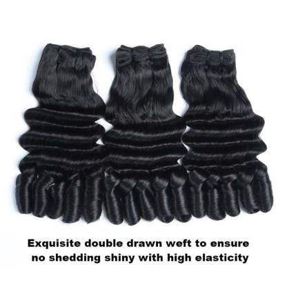  Funmi Loose Deep 3 Bundles with 13x4 Frontal HD Lace Burmese Curly Human Hair for Women