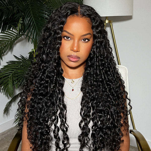  Water Wave Wear Go Wig Pre-cut 7x5 HD Lace Bleached Knots Wig With Pre-plucked Hairline