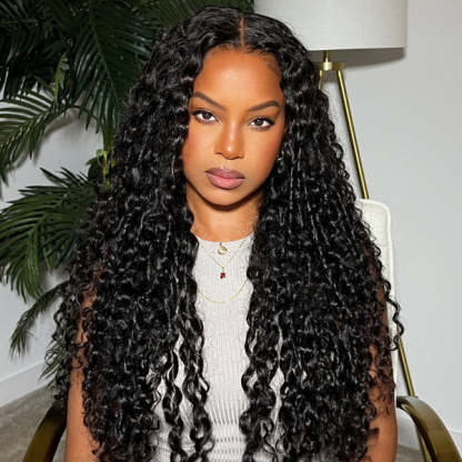  Water Wave Wear Go Wig Pre-cut 7x5 HD Lace Bleached Knots Wig With Pre-plucked Hairline