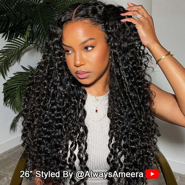  Water Wave Wear Go Wig Pre-cut 7x5 HD Lace Bleached Knots Wig With Pre-plucked Hairline