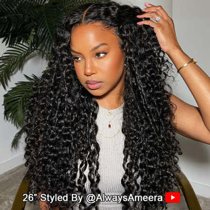  Water Wave Wear Go Wig Pre-cut 7x5 HD Lace Bleached Knots Wig With Pre-plucked Hairline