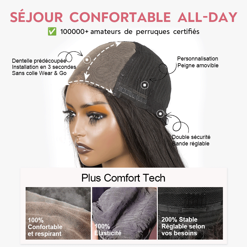 Glueless Layered Effortless Lace 300% Density Bob Soft & Voluminous 5x5 Glueless Wavy Wig