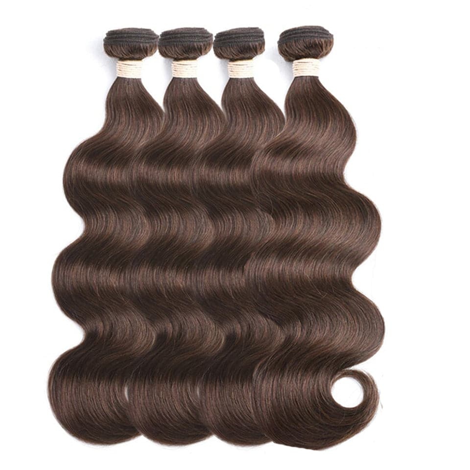 Chocolate Color Brown body wave 4 Bundles 100% Virgin Human Hair Extension