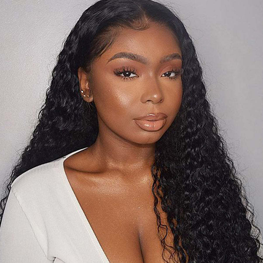 5x5 Lace Closure Wigs Kinky Curly 12A Grade Human Hair Preplucked Wigs with Baby Hair