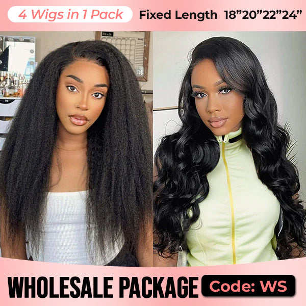 Wholesale Package | Wear Go Glueless Wigs Pre Cut 7x5 Pre Cut HD Lace 100% Glueless Wig
