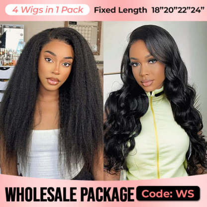 Wholesale Package | Wear Go Glueless Wigs Pre Cut 7x5 Pre Cut HD Lace 100% Glueless Wig