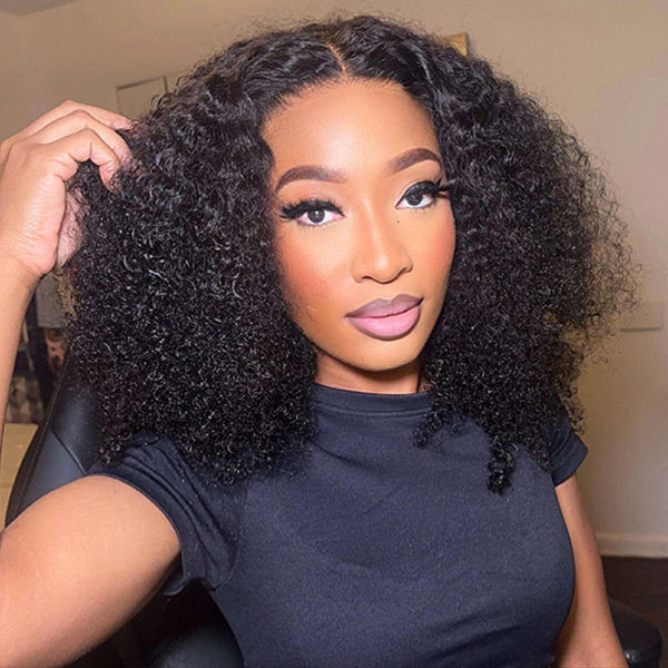  Kinky Curly Wear Go Wigs 7x5 HD Lace Pre Cut Lace Closure 100% Glueless Wigs