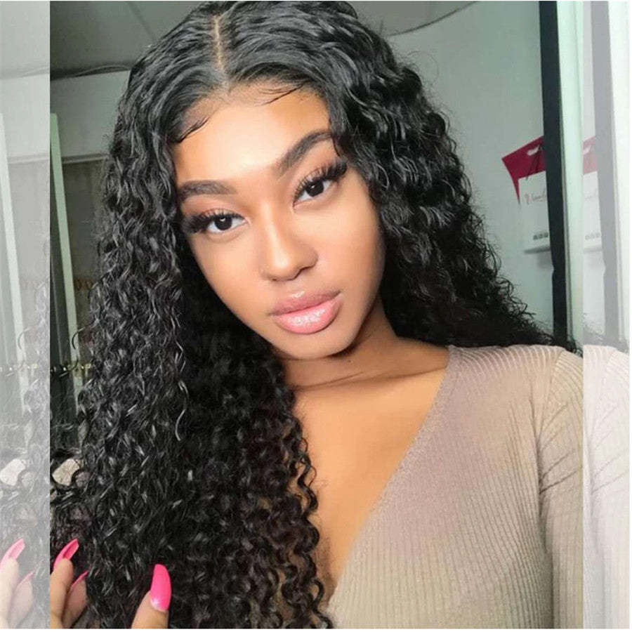 Kinky Curly Human Hair Wigs For Women Jerry Curly 4x4 Lace Closure Wig Prelucked Hairline