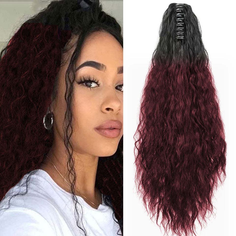 Water wave 1TB/99J Claw Clip On Ponytail Extension Hair For Women Pony Tail Hair Hairpiece