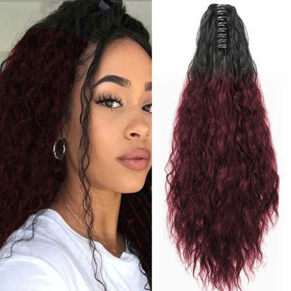 Water wave 1TB/99J Claw Clip On Ponytail Extension Hair For Women Pony Tail Hair Hairpiece