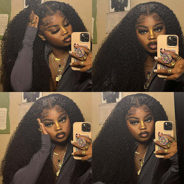 Tight Curls Afro Curly HD Lace Wigs Pre Plucked Human Hair Lace Front Wigs For Women