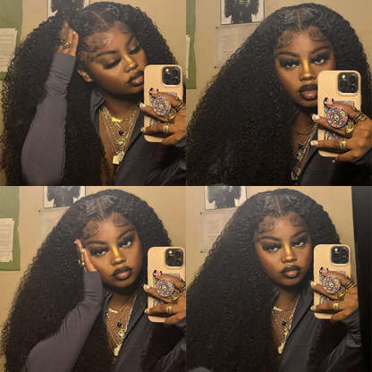 Tight Curls Afro Curly HD Lace Wigs Pre Plucked Human Hair Lace Front Wigs For Women