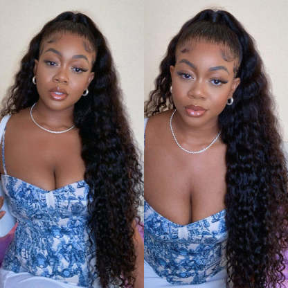  M-Cap Deep Wave Wear Go Glueless Wigs Bleached Knots Pre Cut 9x6 HD Lace Wigs Pre Plucked Hairline