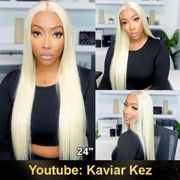 613 Blonde Straight Human Hair Lace Front Wigs 13x4 4x4 Invisible Skin Melt Lace Closure Wigs with Baby Hair