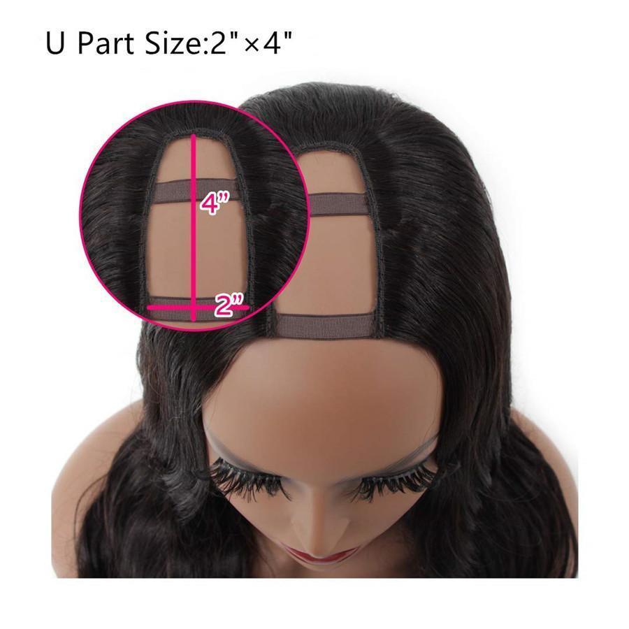 U Part Wigs Human Hair Wigs for Women Brazilian Body Wave None lace front wigs Glueless Hair Extension Clip