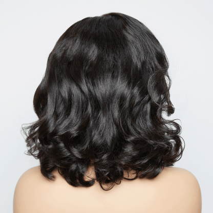 9x6 Glueless Layered Retro Style Bob Wig Glueless Natural Wave