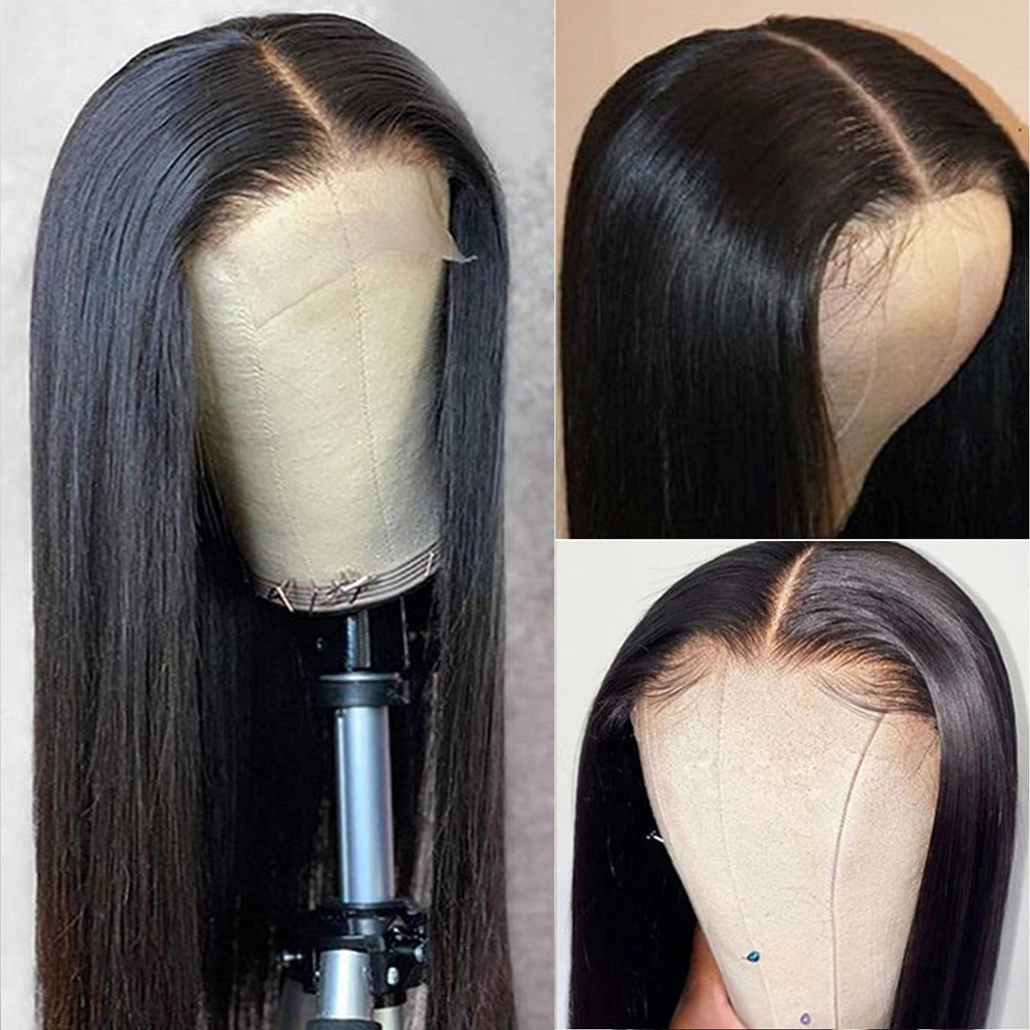 Straight Lace Closure Wigs 4x4 Closure Wig Glueless Human Hair Wigs Pre Plucked With Baby Hair Remy
