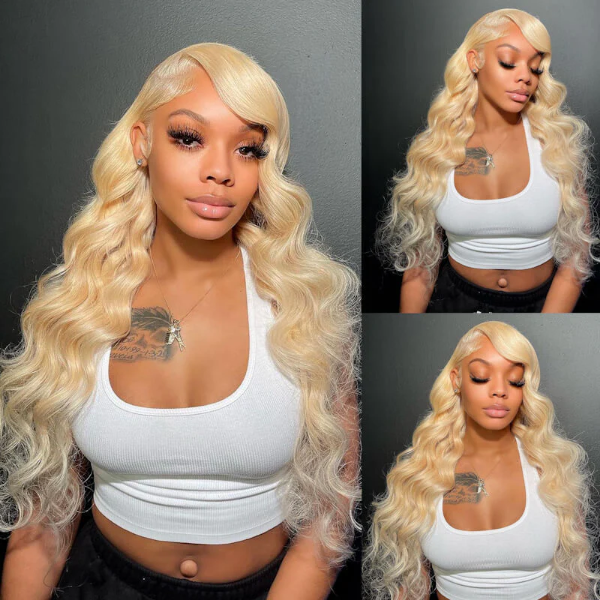613 Blonde Body Wave Human Hair Lace Front Wigs 13x4 4x4 Invisible Transparent Lace Wigs