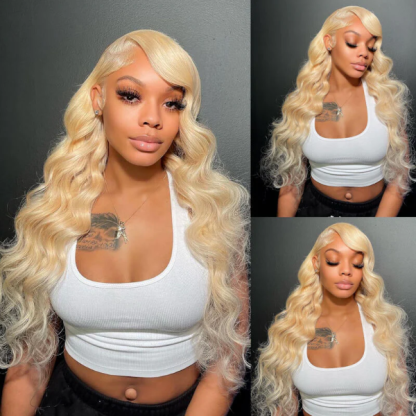 613 Blonde Body Wave Human Hair Lace Front Wigs 13x4 4x4 Invisible Transparent Lace Wigs