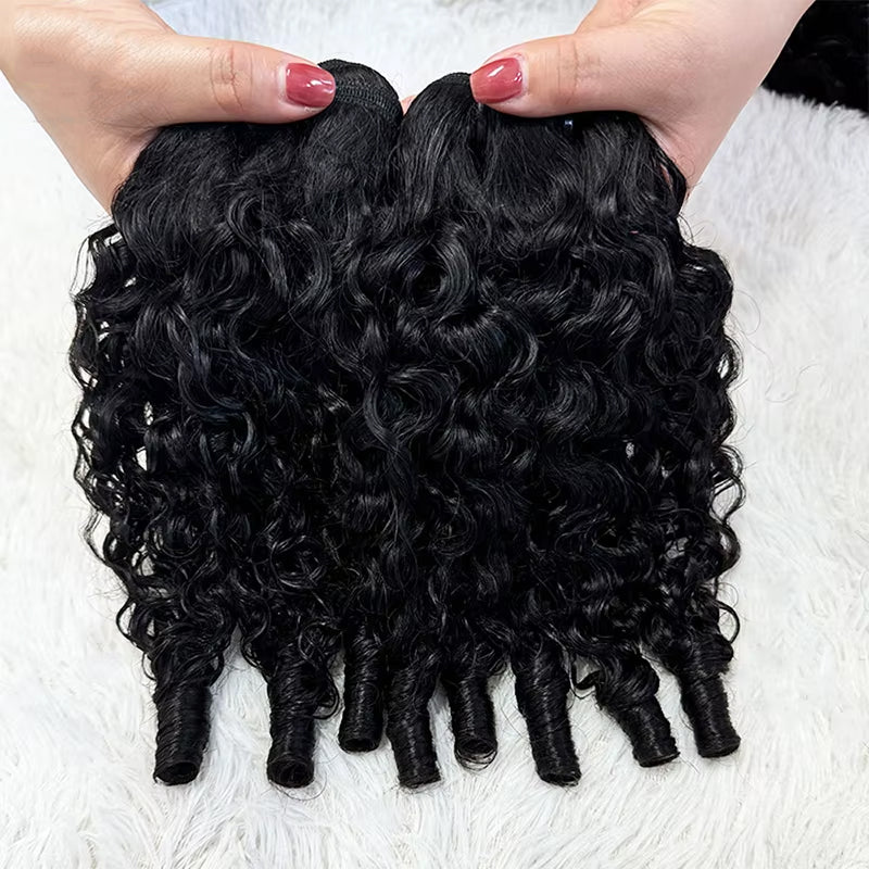  Brazilian Burmese Curly Human Hair 3 Bundles with 13x4 Frontal HD Lace for Women