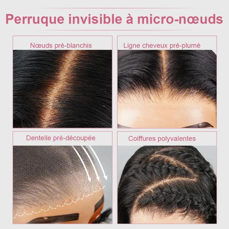 9x6 Layer Glueless Wig Multi-Colored Highlights Silky Straight