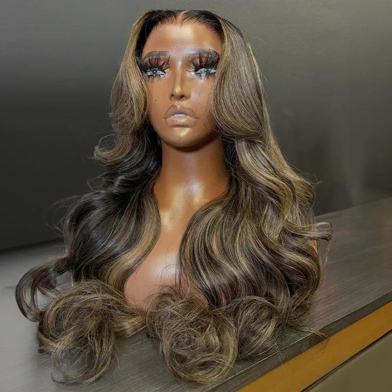 13x4 Layers Glueless Ash Blonde Wig Glueless Wavy Frontal Wig