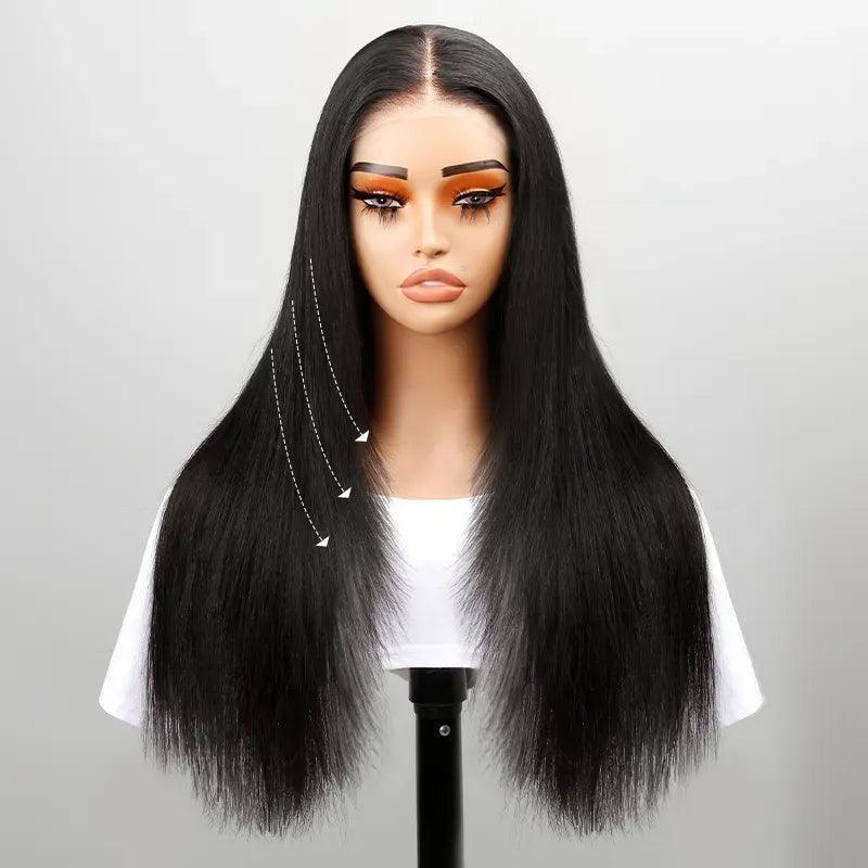 9x6 Trendy Layered Cut Pre-Plucked Glueless Straight Lace Frontal Glueless Wig