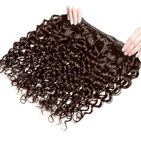 #4 Brown Water Wave 3 Bundles With 4X4 Lace Closure Human Hair Bundles Brazilain Unprocessed Virgin Hair Color #4 