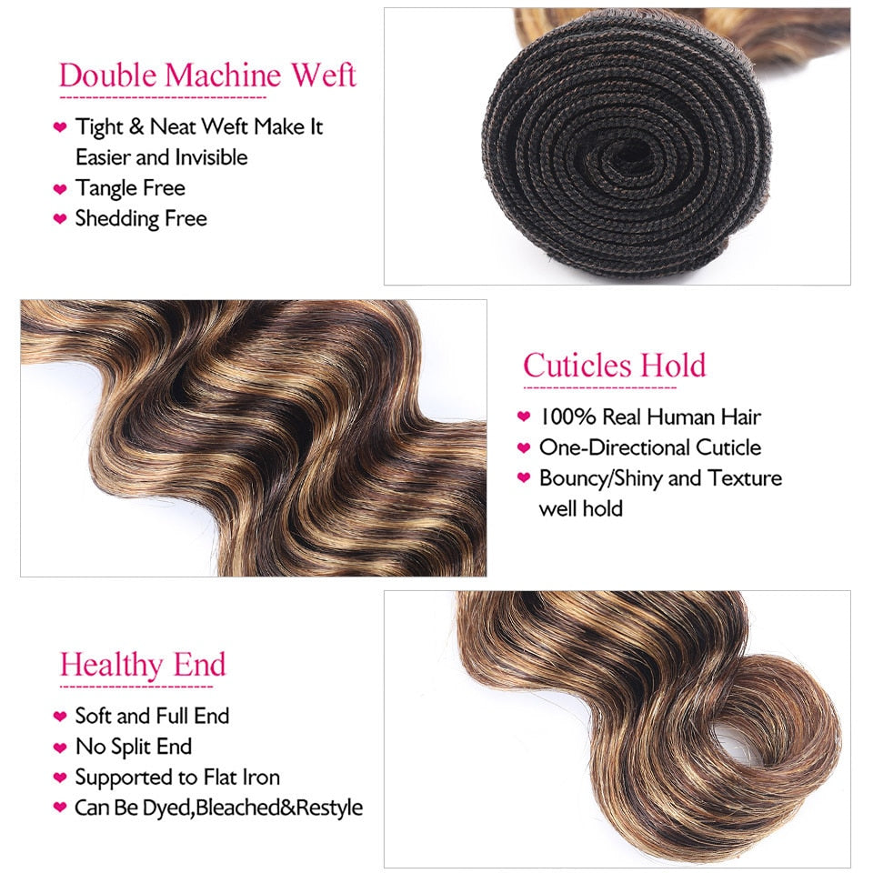 P4/27 Highlight Loose Deep Wave 3 Bundles